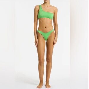 TRIANGL Green sparkle one shoulder